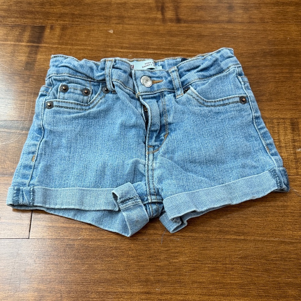 Levi's Light Blue High Rise Shorts